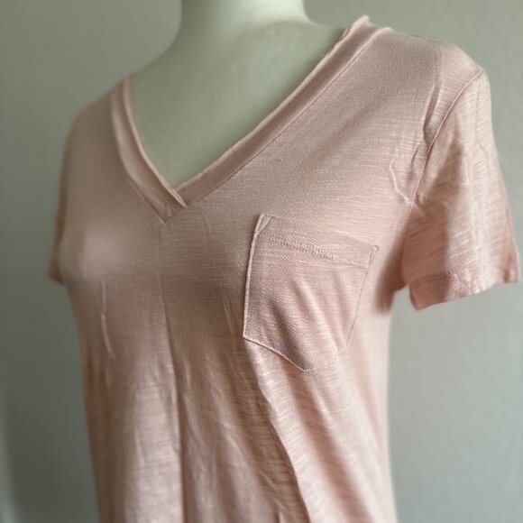 Caslon Tops - 🌸 Caslon - Cotton & Modal V-Neck Pocket Tee 🌸 Small 🌸 Pink Beauty🌸